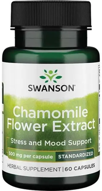 Chamomile Flower Extract, 500 mg, 60 capsule, Swanson