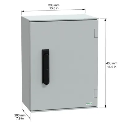 Carcasa montare perete poliester monobloc IP66 H430xL330xD200mm bloc. 3 p.