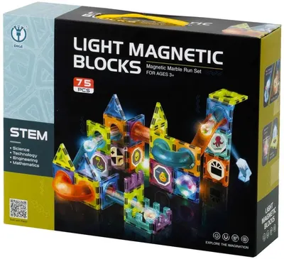 Constructor magnetic Kruzzel - Cu o pistă, 75 piese
