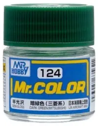 Vopsea acrilică Mr. Hobby - Mr. Color, C124 Semi Gloss Dark Green (Mitsubishi), 10 ml