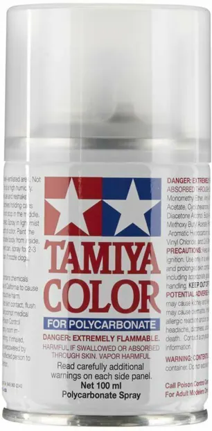 Vopsea spray Tamiya pentru suprafete transparente din policarbonat - PS-55 Flat Clear (100 ml) (TAM86055)