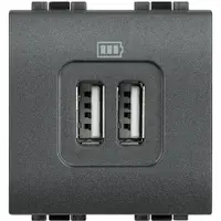 Incarcator dublu usb 5Vdc Bticino Living Light L4285C2, antracit