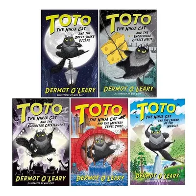 Toto the Ninja Cat Series Books 1 - 5 Collection Set by Dermot O’Leary (Mystery Jewel Thief, Legend of the Wildcat, Great Snake Escape, Incredible Cheese Heist, Superstar Catastrophe)