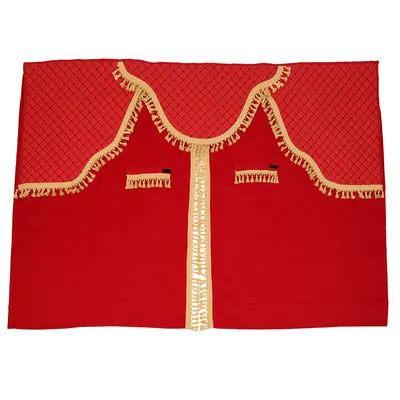 Set Perdele Cabina Camion, Universale, Velur, Rosu-Auriu
