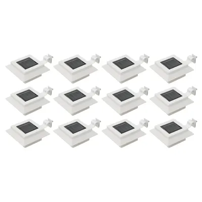 Gossi lampi solare de exterior, 12 buc., alb, 12 cm, patrat, led