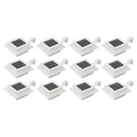 Gossi lampi solare de exterior, 12 buc., alb, 12 cm, patrat, led