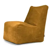 Fotoliu bean bag galben muștar cu tapițerie din catifea reiată Seat Lounge – SLOWDOWN