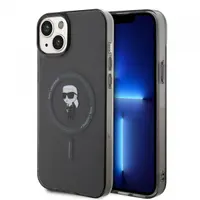 Husa MagSafe pentru Apple iPhone 15 Plus, Karl Lagerfeld, IML Ikonik Karl, Neagra