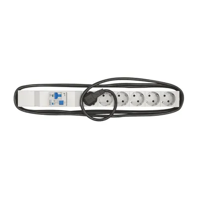 PDU 19, 6xSchuko+dif. BO217516,prof ALU 1U,cablu 3m,RAL7035