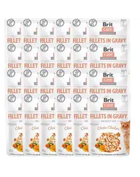 BRIT Care Cat Fillets in Gravy Mix 48 x 85 g plicuri hrană umedă pisici, fileuri în sos cu pui, curcan și somon