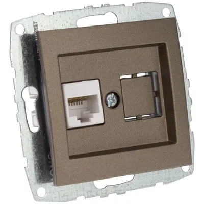 Mecanism Priza date RJ45, CAT6, ingropat/ST, LIGHT FUME