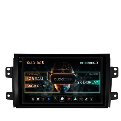 Navigatie 2K Suzuki SX4 Fiat Sedici, Android, S-Quadcore 4GB RAM + 64GB ROM, 9.5 Inch - AD-BGS90042K+AD-BGRKIT307