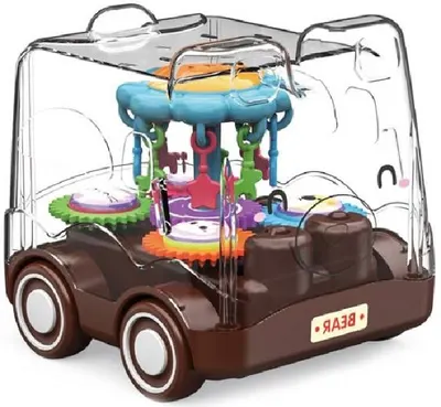 Jucărie pentru copii Raya Toys - Cărucior Inertia Bear, maro