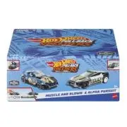 Set 2 masinute metalice pull back muscle and blown si alpha pursuit 1: 43, Hot Wheels