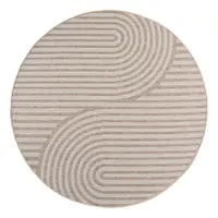 Covor pentru exterior și interior bej rotund ø 80 cm Desert 1301 – Ayyildiz Carpets