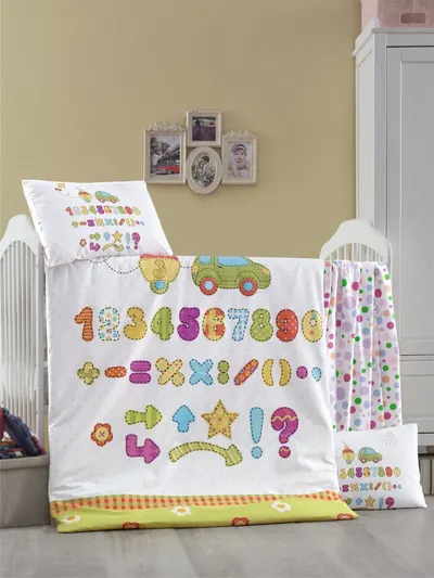 Set lenjerie 6 piese Bumbac Ranforce Abakus 120x60 cm