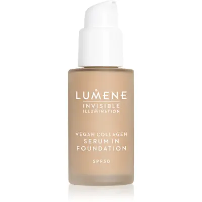Lumene Invisible Illumination Vegan Collagen Serum in Foundation make-up cu textura usoara cu efect de nutritiv SPF 30 4 30 ml