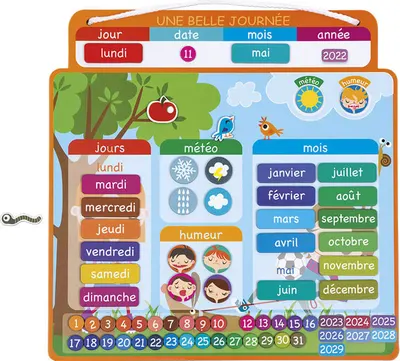 Calendar magnetic Janod - O zi frumoasa (limba franceza)