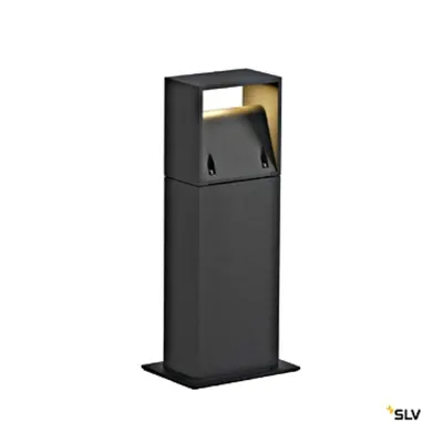 LOGS 40 stâlp pitic, pătrat, antracit, 6W LED, alb cald