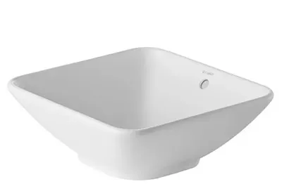 Lavoar Duravit Bacino 0333420000, montare pe blat, 42 x 42 cm, patrat, Alb