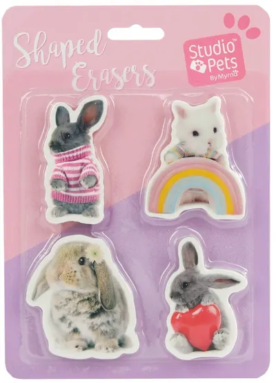 2D Studio Pets Erasers - Iepurași