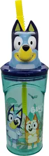 Pahar cu pai și 3D figurină Stor Bluey - 360 ml