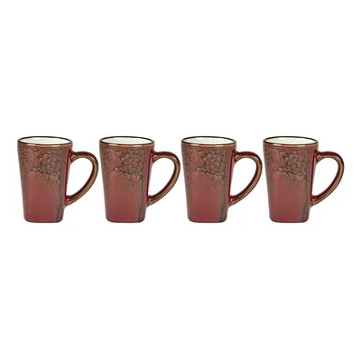 Căni roșii 4 buc. pentru espresso din gresie 100 ml Hela – Villa Collection