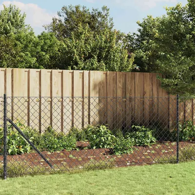 vidaXL Gard plasă de sârmă, antracit, 1x10 m
