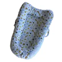 Baby Nest din bumbac organic cu doua fete si manere Twindeco Alb Desene