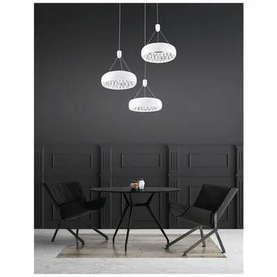 Lampa suspendata LUMI Outside Mat Alb Aluminiu & Crystal Inside LED 36W 2160 Lm 3000K IP20