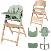 Scaun de masa multifunctional Megan Lionelo, din lemn de fag, 6 luni- adult, reglabil pe inaltime, husa impermeabila, tavita silicon, suport de picioare reglabil, greutate maxima 110 Kg, Verde