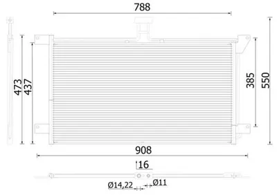 Condensator climatizare 772x438x16 potrivit SCANIA 4 05.95-04.08