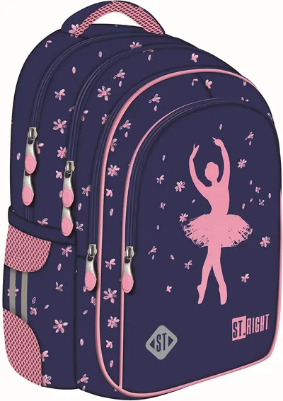 Ghiozdan școlar St. Right Pink Ballerina - 4 compartimente