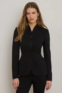 Lauren Ralph Lauren sacou cu un singur rând de nasturi pentru femei cu lână