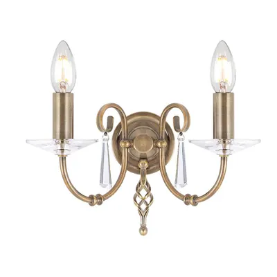 Aplica Aegean 2 Light Wall Light – Aged Brass