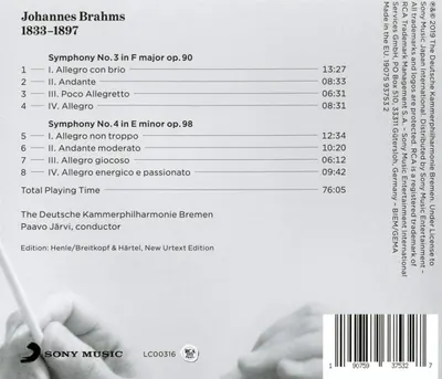 Brahms: Symphony No. 3 & No. 4