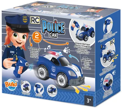 Jucărie de asamblare Buki France - Mașină de poliție cu control R/C