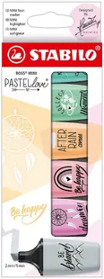 Set de mini markere de text Stabilo Pastel Love - 6 culori