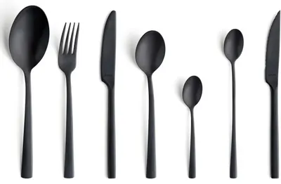 Set tacâmuri Amefa - Manille, 42 piese, negru mat