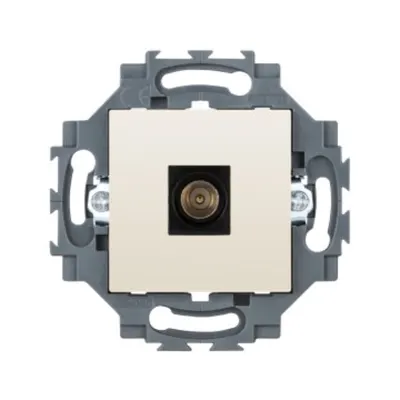 Priza Tv, Class a Shielding - Iec Male Connector 9,5 Mm - Direct - 2 Module - Ivory - Dahlia