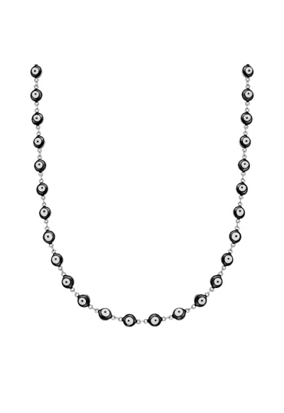 Colier de otel inoxidabil cu elemente Evil Eye - Argintiu