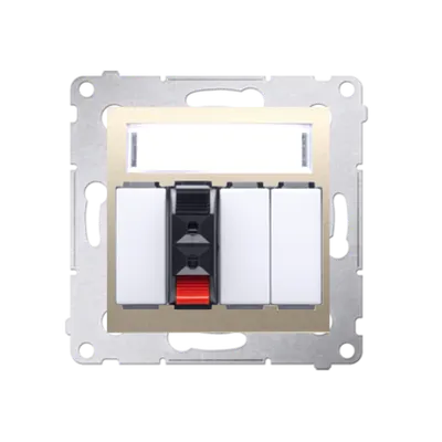 Priza difuzor 1 iesire, rubrica pentru descriere, pentru conectare 1 incinta acustica, gold mat metalic