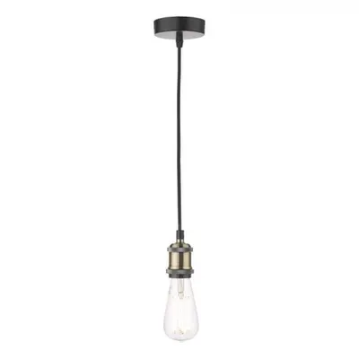 Lampa suspendata Waco Single E27 Suspension Antique Brass Matt Black