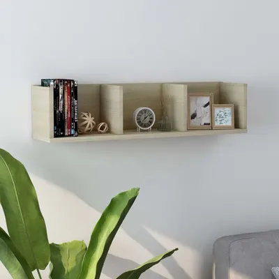 vidaXL Raft de perete CD-uri stejar Sonoma 75x18x18 cm lemn prelucrat