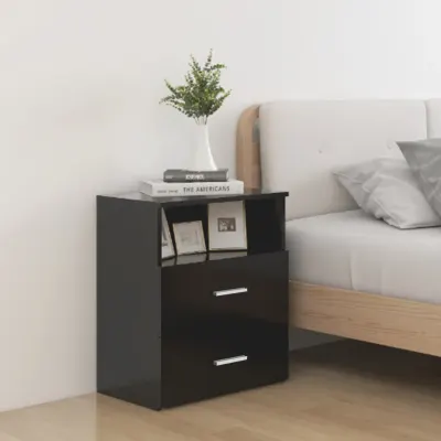 vidaXL Noptiere, 2 buc., negru, 50x32x60 cm