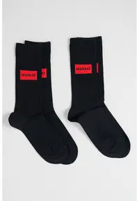 Set de sosete lungi cu logo - 2 perechi - Negru/Rosu vermillion