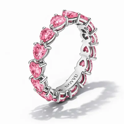 Inel Multi Pink Heart cu Argint