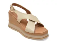 Sandale GOLD DEER bej, 22087, din piele naturala