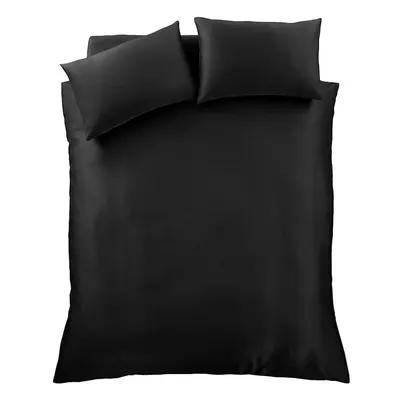 Lenjerie de pat neagră din satin pentru pat dublu/extinsă 230x220 cm Silky Soft – Catherine Lansfield
