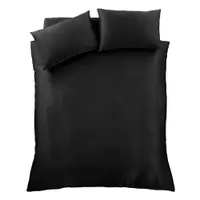 Lenjerie de pat neagră din satin pentru pat dublu/extinsă 230x220 cm Silky Soft – Catherine Lansfield